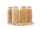 Bocaux de conservation ovales avec couvercles en bambou, lot de 4, 1200 ml