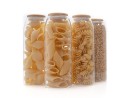Oval storage jars with bamboo lids, set of 4, 1500 ml