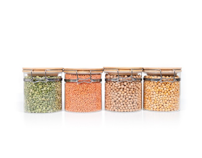 Bocaux de conservation à clipser avec couvercles en bambou, lot de 4, 750 ml