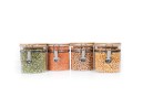 Bocaux de conservation à clipser avec couvercles en bambou, lot de 4, 750 ml