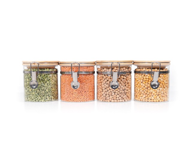 Bocaux de conservation à clipser avec couvercles en bambou, lot de 4, 750 ml