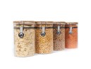 Bocaux de conservation à clipser avec couvercles en bambou, lot de 4, 1000 ml