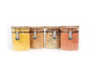 Bocaux de conservation à clipser avec couvercles en bambou, lot de 4, 850 ml