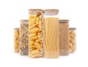 Square storage jars with bamboo lids, set of 6 large