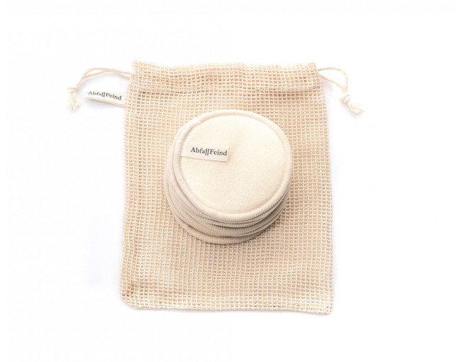 Abschminkpads Bambus und Baumwolle 12er Set beige