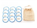 Abschminkpads Bambus und Baumwolle 12er Set blau