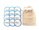 Abschminkpads Bambus und Baumwolle 12er Set blau