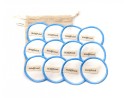 Dischetti struccanti in bambù e cotone, set da 12 blu