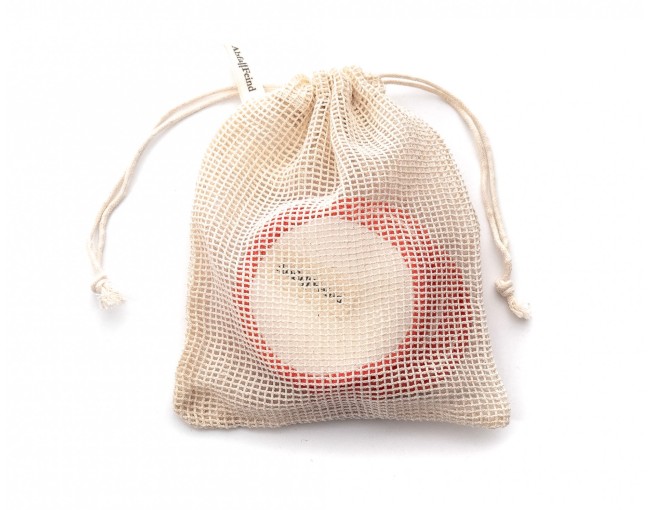 Make-up removal pads bamboo and cotton set of 12 red