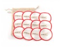 Make-up removal pads bamboo and cotton set of 12 red