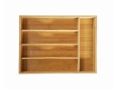 Bamboo cutlery tray with 5 compartments