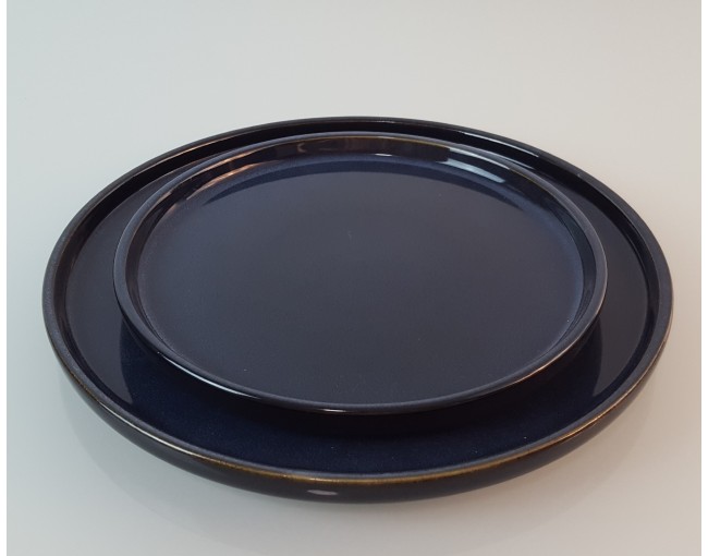 Piatto da dessert blu scuro in ceramica