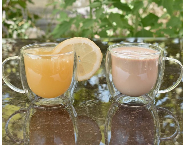 Bicchieri a doppia parete da 200 ml con manico, set da 6