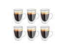 Bicchieri a doppia parete da 350 ml con manico, set da 6