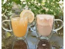 Double-walled 350 ml glasses with handle, set of 6