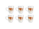Bicchieri a doppia parete da 350 ml con manico, set da 6