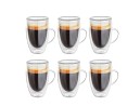 Double-walled 450 ml glasses with handle, set of 6