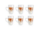 Bicchieri a doppia parete da 450 ml con manico, set da 6