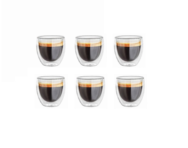 Doppelwandige 90 ml Gläser im 6er Set