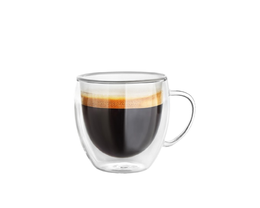Doppelwandiges Glas mit Henkel 200 ml