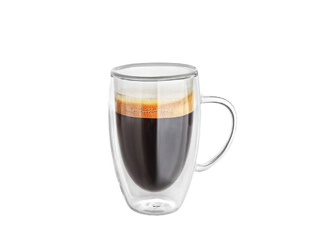 Double-walled glass with handle 450 ml