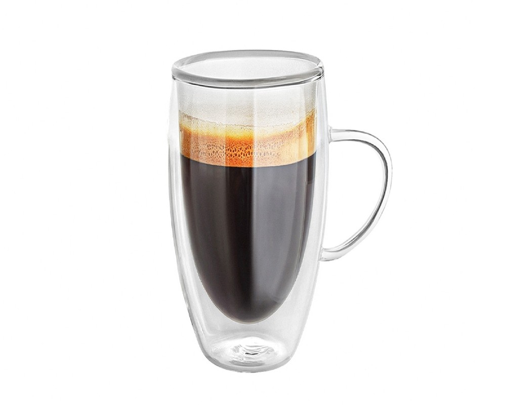 Double-walled glass with handle 600 ml