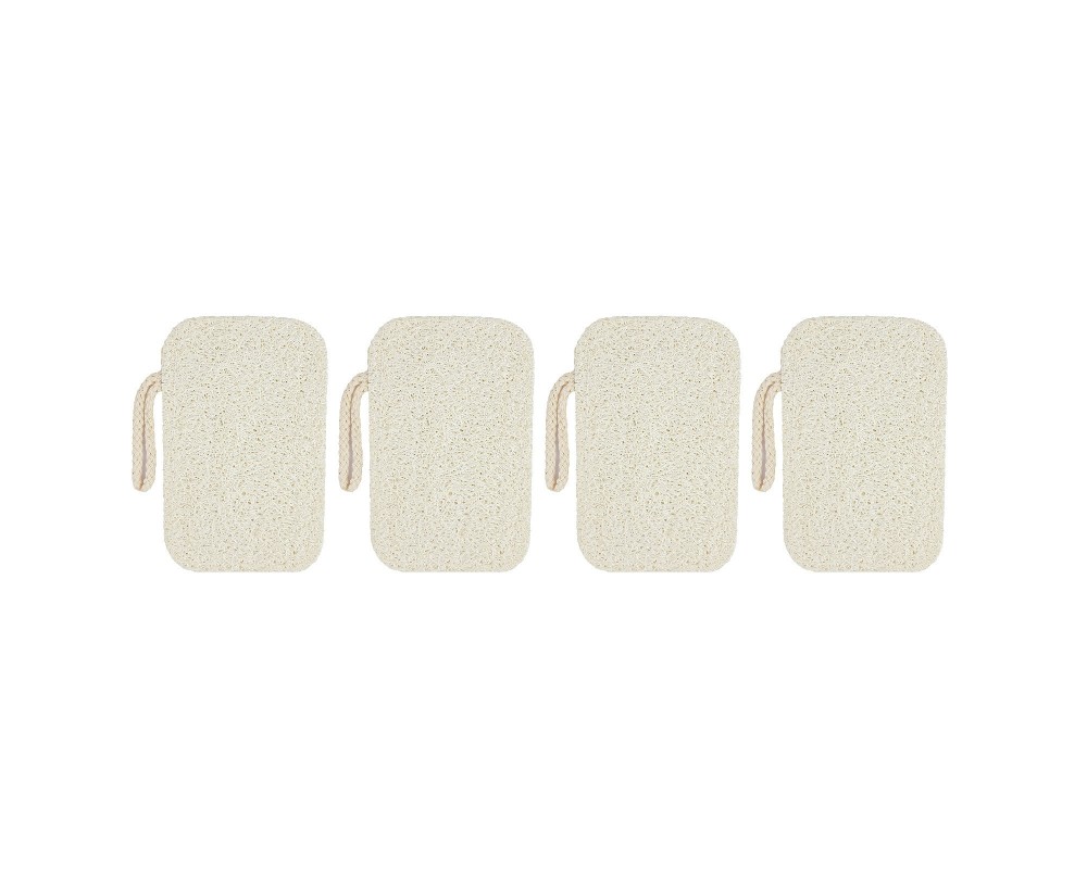 Set di 4 spugne da doccia in luffa