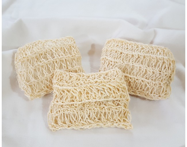 Sisal shower sponge with handle, set of 3