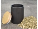 Elegant spice containers made of ceramic and bamboo, set of 8