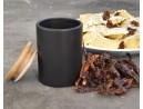 Elegant spice containers made of ceramic and bamboo, set of 8