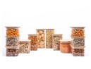 Gift set of square storage jars with bamboo lids