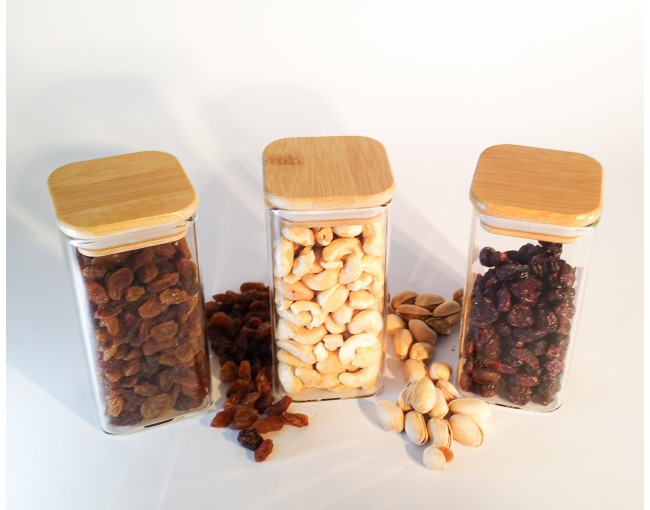 Gift set of narrow square storage jars, set of 12