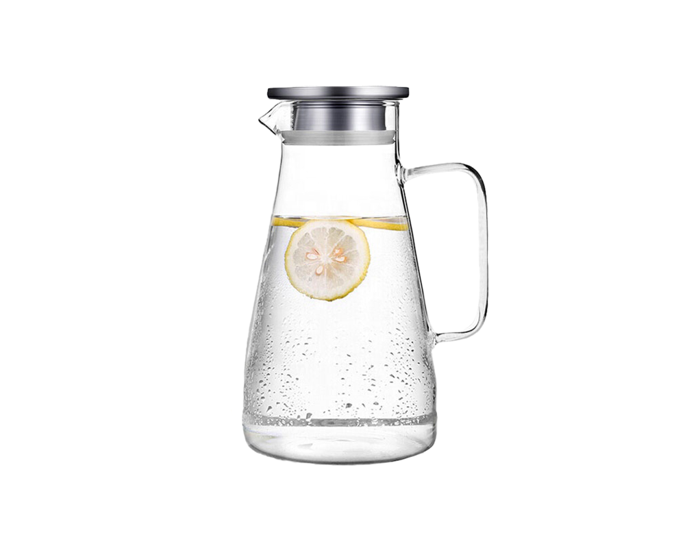 Caraffa in vetro con coperchio in acciaio inox 1800 ml