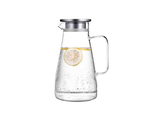 Caraffa in vetro con coperchio in acciaio inox 1800 ml