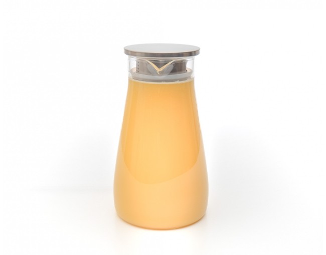 Caraffa in vetro con coperchio in acciaio inox larga 1500 ml