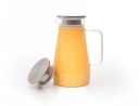 Glaskaraffe mit Edelstahldeckel  breit 1500 ml