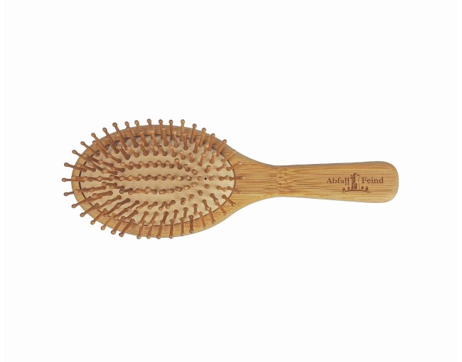 Spazzola per capelli grande e rotonda in bambù