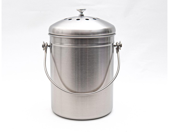 Kompostbehälter 5 Liter Edelstahl mit Filter