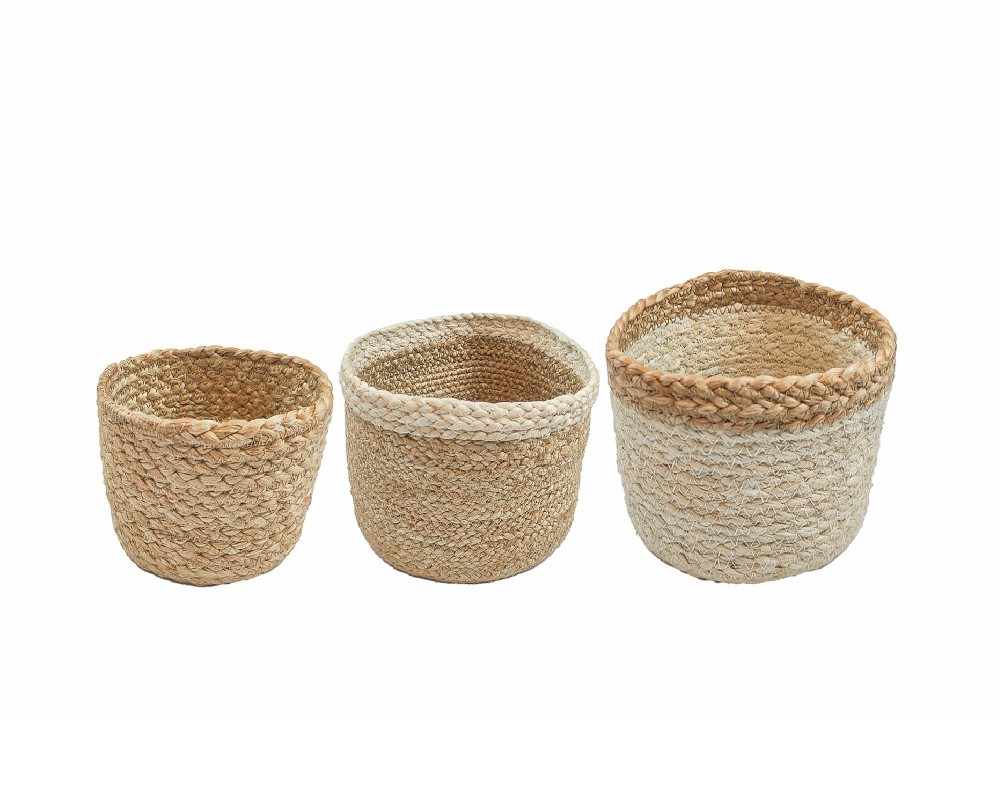 Jute seagrass basket set of 3