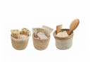 Set di 3 cestini in juta di alghe marine