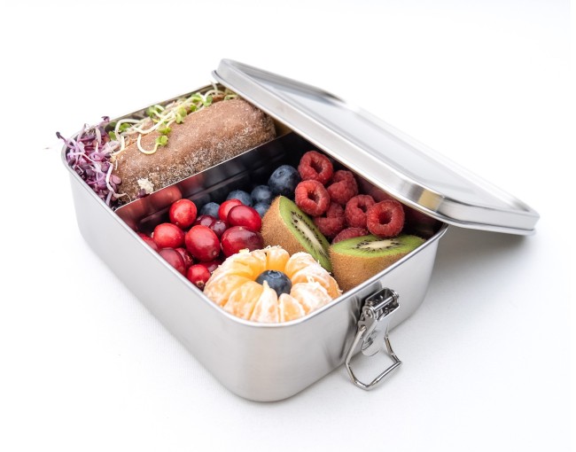 Lunch box with roll clips 1200 ml