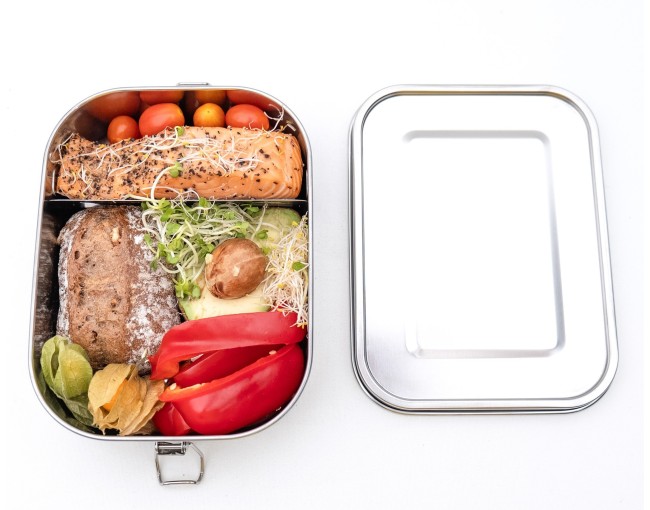 Lunch box with roll clips 1400 ml