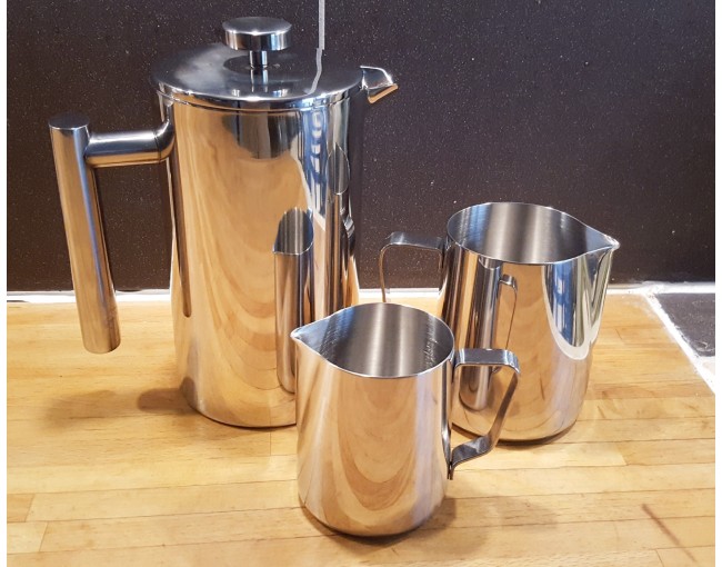 Stainless steel milk jug, set of 2