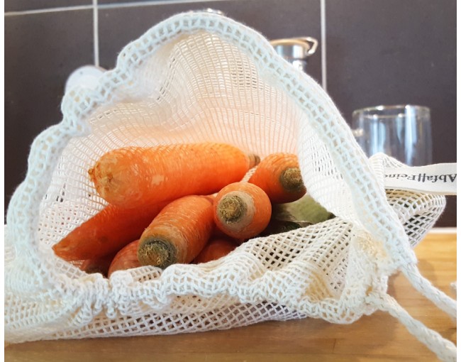Set di 3 sacchetti in cotone per frutta e verdura