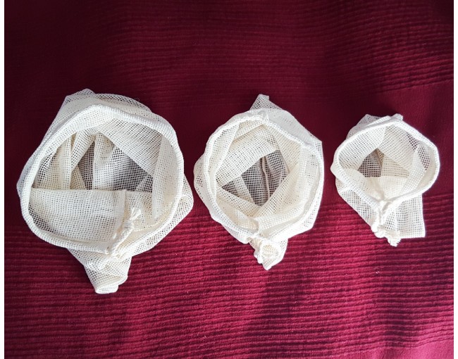 Set di 3 sacchetti in cotone per frutta e verdura