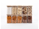 Narrow square storage jars 10 cm high set of 10