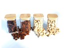 Narrow square storage jars 10 cm high set of 10