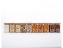 Narrow square storage jars 10 cm high set of 10