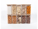 Schmale quadratische Gewürzgläser 12 cm hoch 10er Set