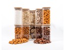 Narrow square storage jars 12 cm high set of 10